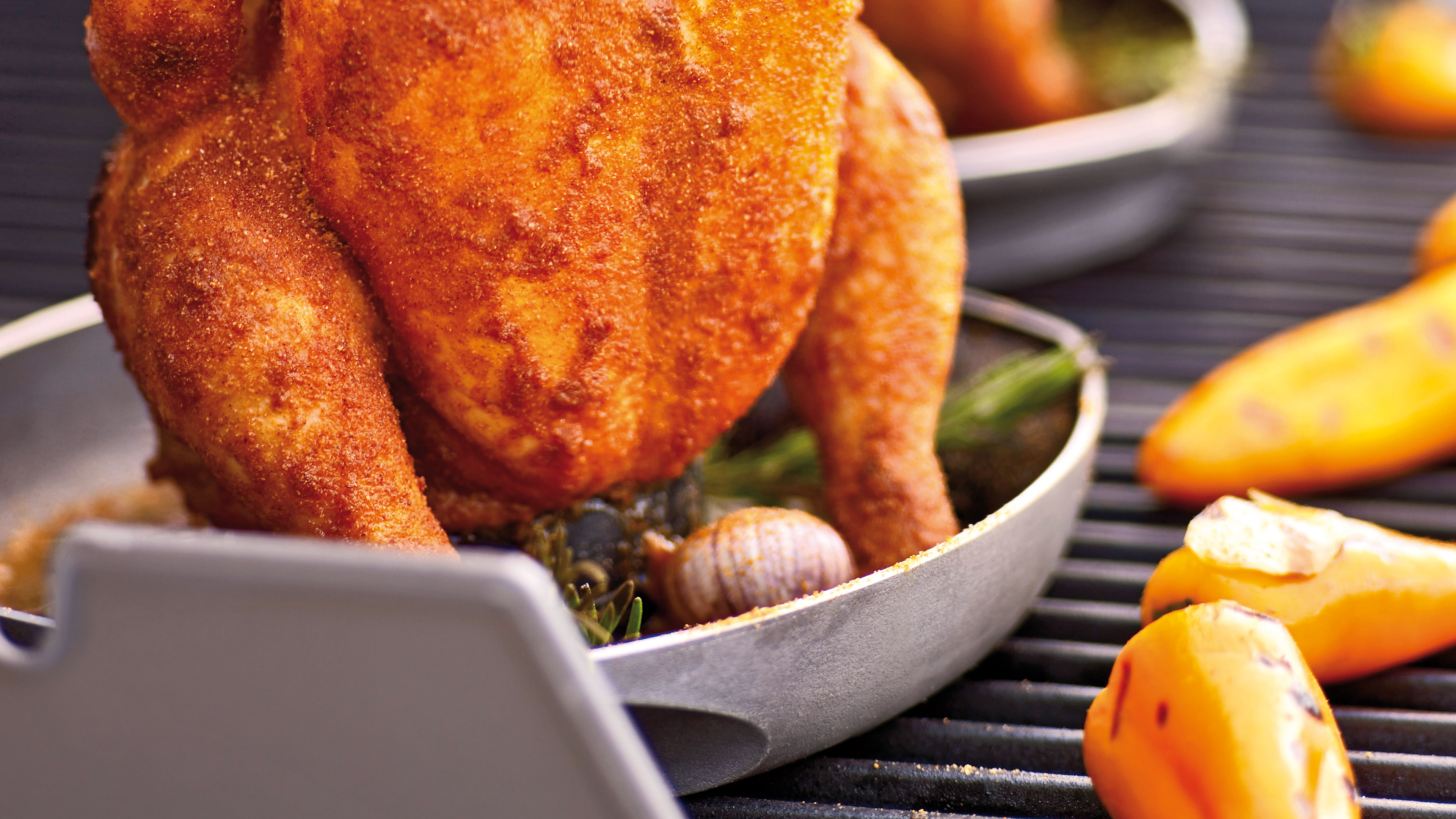  Beer can chicken with herb and butter paprika rub


